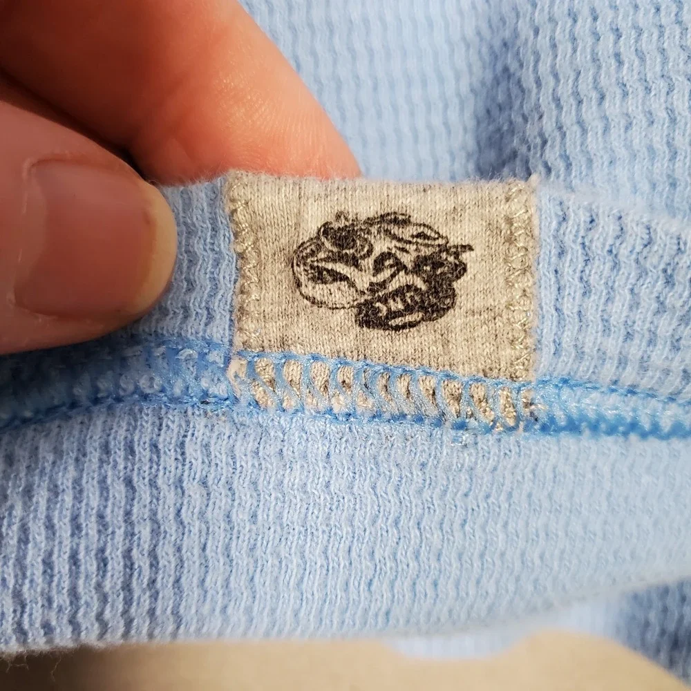 North Carolina Tar Heels Nike Shirt Mens XXL Blue Logo Thermal‎ Waffle Knit Y2K